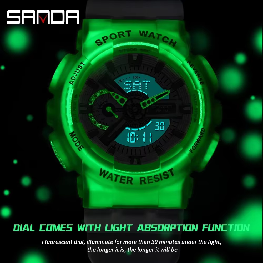 SNADA 3029 montre pour hommes Top qualité LED numérique luxe choc montres Relogio Masculino