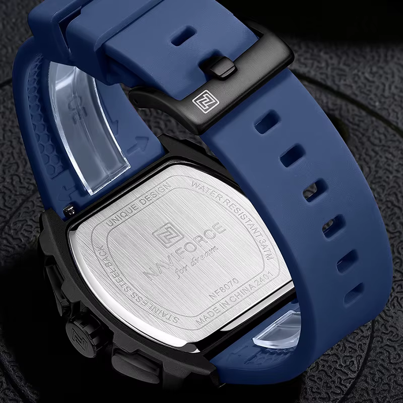 NAVIFORCE à la mode 2025 montres pour hommes multifonctionnel 30M étanche sport Quartz bracelet en Silicone horloge de luxe Reloj Hombre