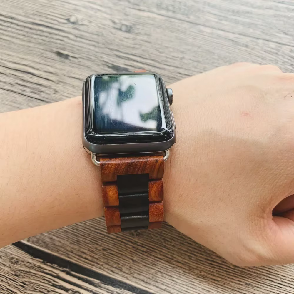 Bracelet en bois pour Apple Watch 11 10 9 8 7 6 5 SE