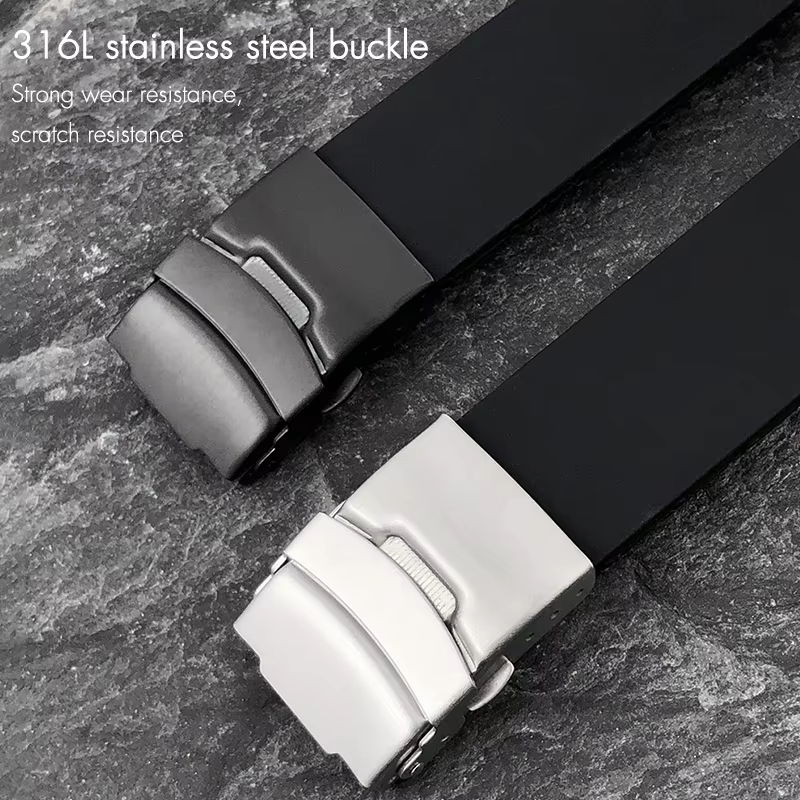 Bracelet de montre en caoutchouc de silicone naturel