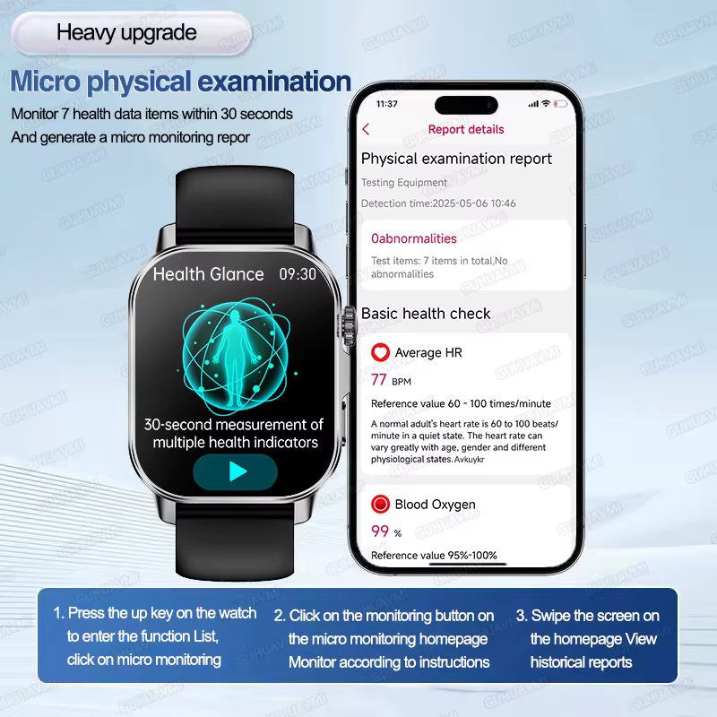 Nouvelle montre connectée pour hommes avec diagnostic ECG précis