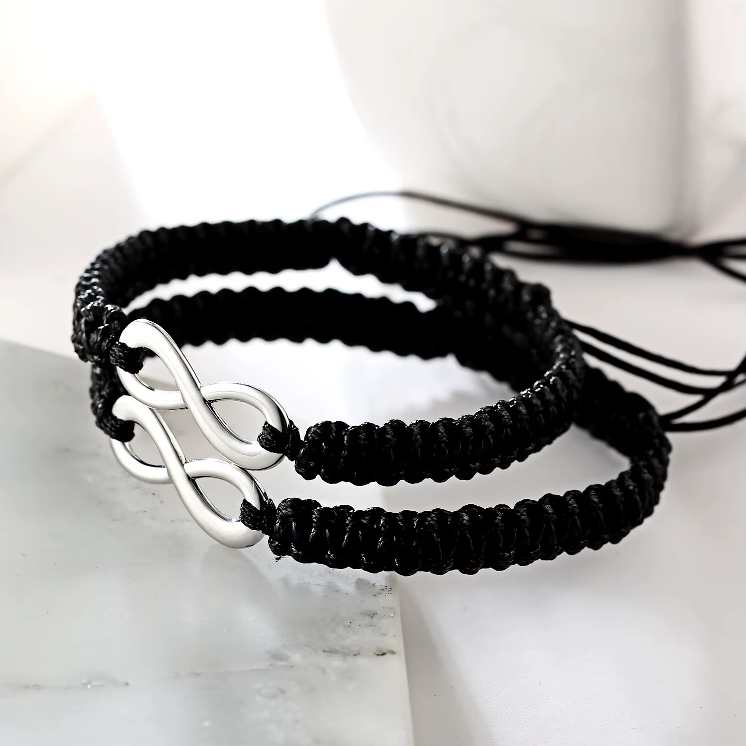 Bracelets de Couple Infinity Love, 2 pièces, 8 mots, pour femmes et hommes, corde tressée à la main, chaîne assortie, bijoux d'amitié, cadeaux