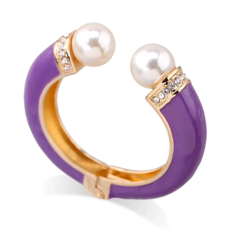 Bracelet manchette personnalisé à double perles pour femme, plusieurs couleurs disponibles, accessoire de bijouterie pour fêtes et fiançailles
