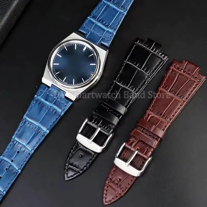Bracelet de montre en cuir véritable pour hommes