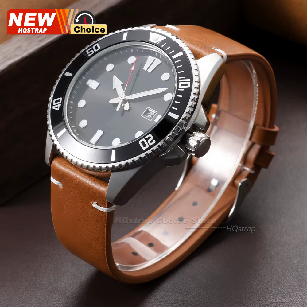 Nouveau bracelet de montre en PU marron et noir 18mm 20mm 22mm pour hommes et femmes