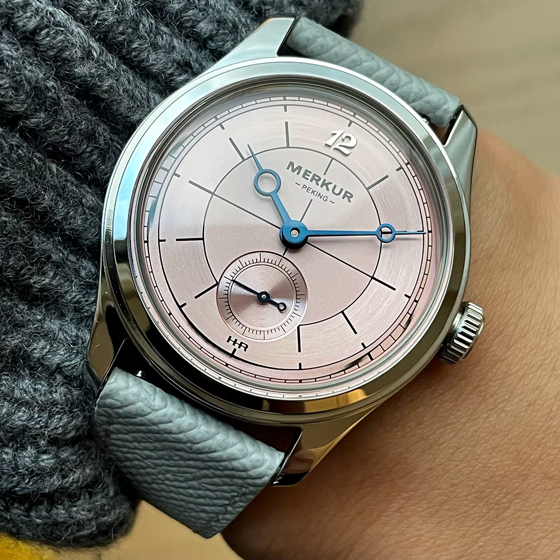 Le nouveau MERKUR croix ligne secteur cadran vert rétro montre décontractée pour hommes série d'affaires manuel accordé