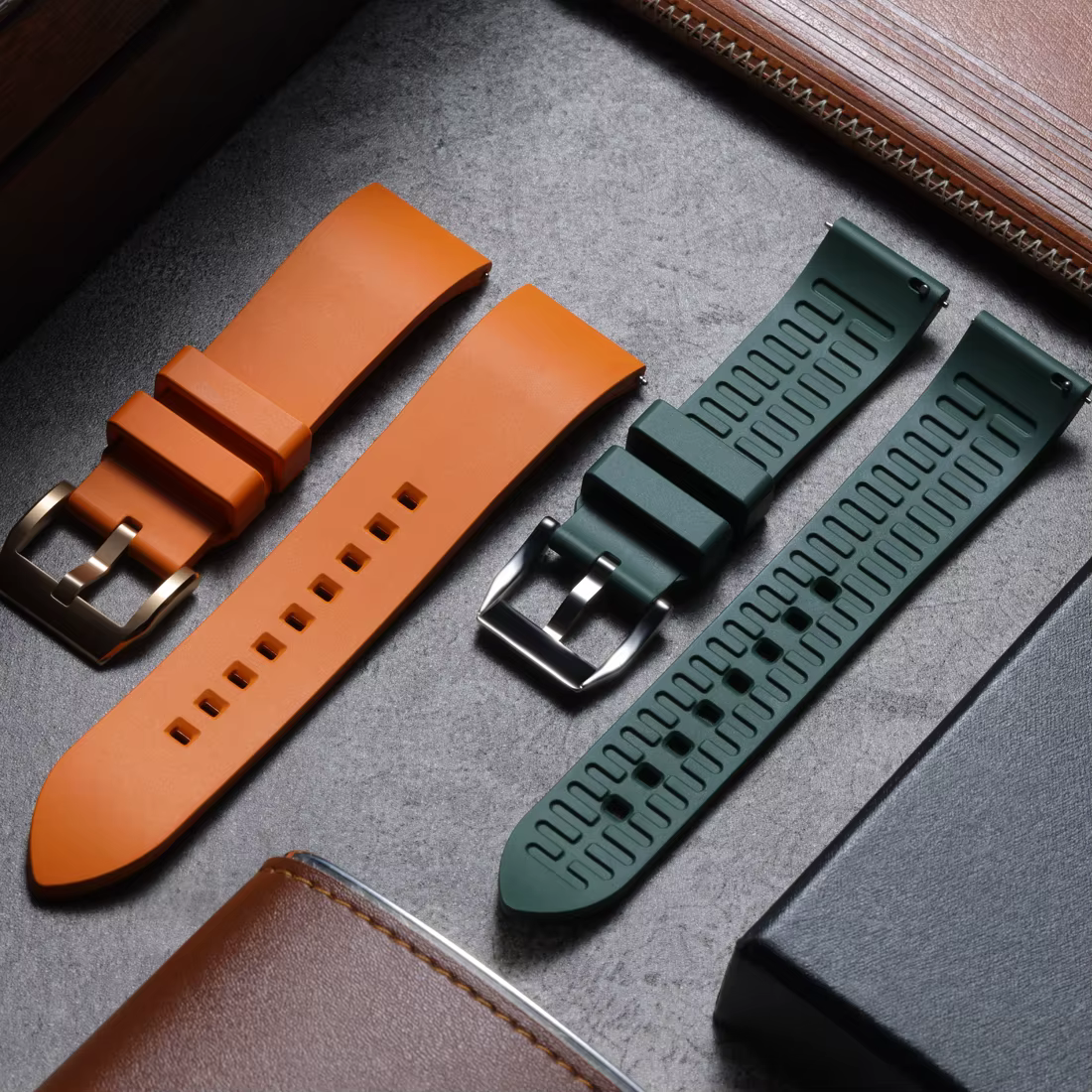 Bracelet de montre de luxe en caoutchouc naturel