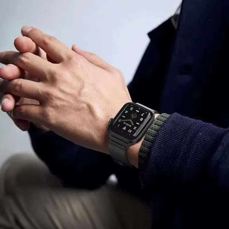 Bracelet à boucle milanaise pour Bracelet de montre Apple, en maille métallique, série iWatch 4 5 6 7 8 9 Ultra 49mm 44mm 40mm 45mm 41mm