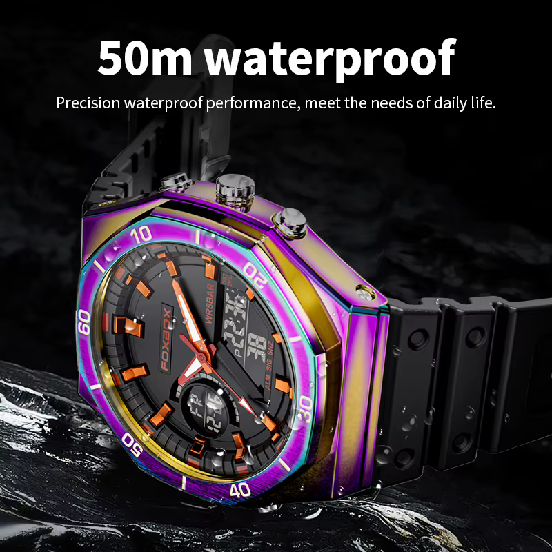 Montres FOXBOX à double affichage pour hommes