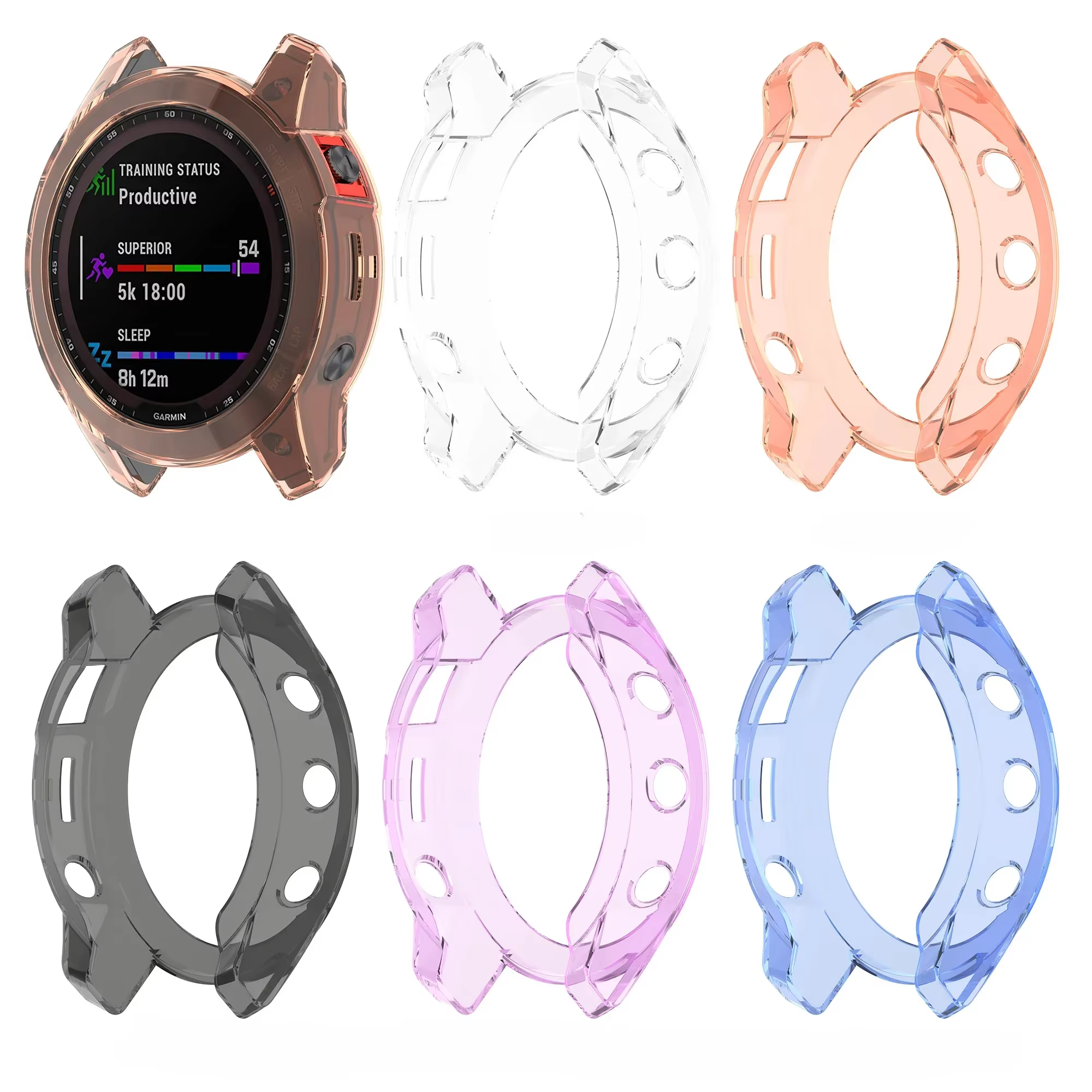Coque transparente en TPU pour Garmin Fenix 6 6S 6X Pro 7 7S 7X Pro 5 5S 5X Plus