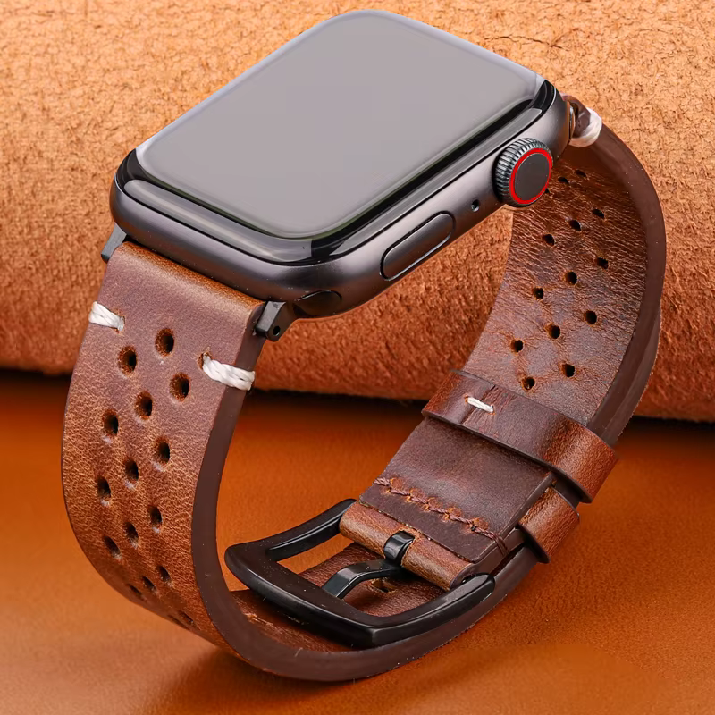 Bracelet en cuir véritable pour Apple Watch