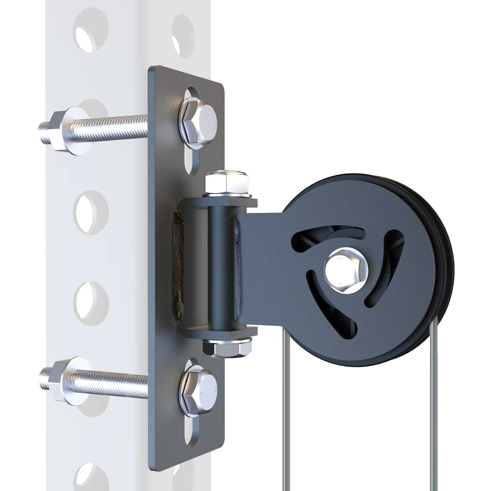 Fixation universelle de poulie de câble pour supports électriques – Compatible avec les trous de 5/8 pouces – Système de poulie de gymnastique DIY à montage réglable