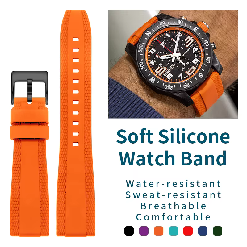 Compatible avec la montre Breitling Superocean Automatic 46 Professional Endurance – Bracelet en caoutchouc/silicone doux et confortable