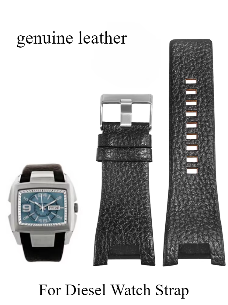 Pour montre en cuir véritable Diesel avec Interface Concave Dz4246 Dz1273 Dz1216 bracelet étanche en peau de vache à Texture exquise 32mm