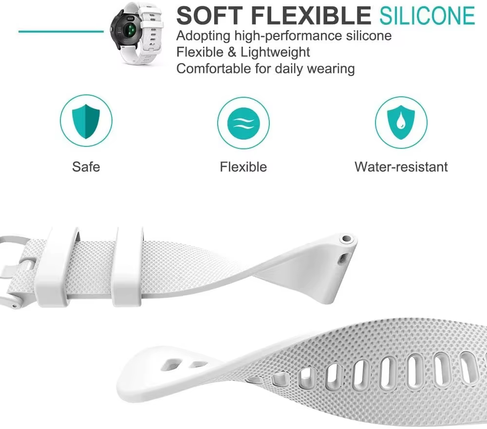 Bracelet de montre intelligente 18 20mm pour Garmin Vivoactive3 4 4S Venu 2 Plus SQ Vivomove HR Bracelet en Silicone Forerunner 245 Bracelet de montre