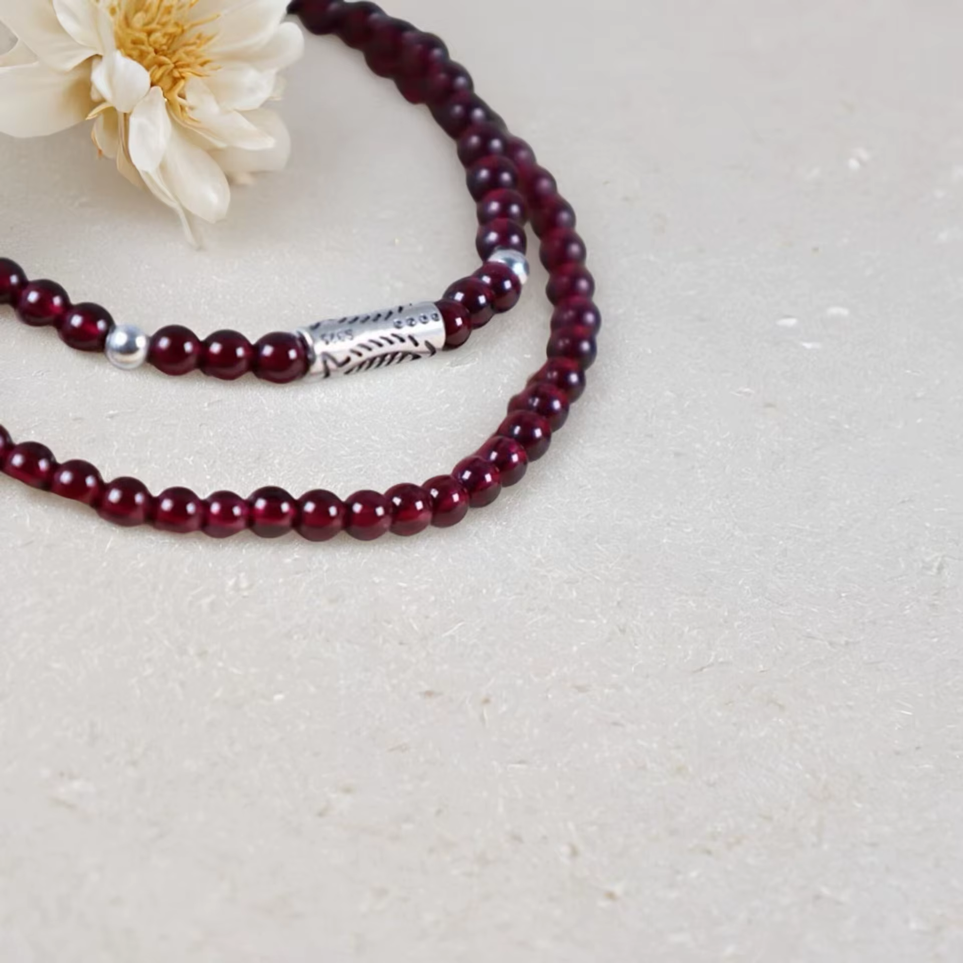 Bracelets en grenat naturel pour femmes, rouge bordeaux, double ou triple rang, en argent 925, multi-brins, cadeaux 2026