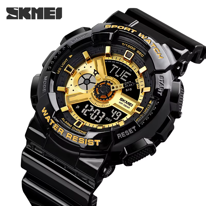SKMEI Temps Du Monde LED Lumière Numérique Électronique Montres Pour Hommes Femmes Sport Quartz Montre Étanche
