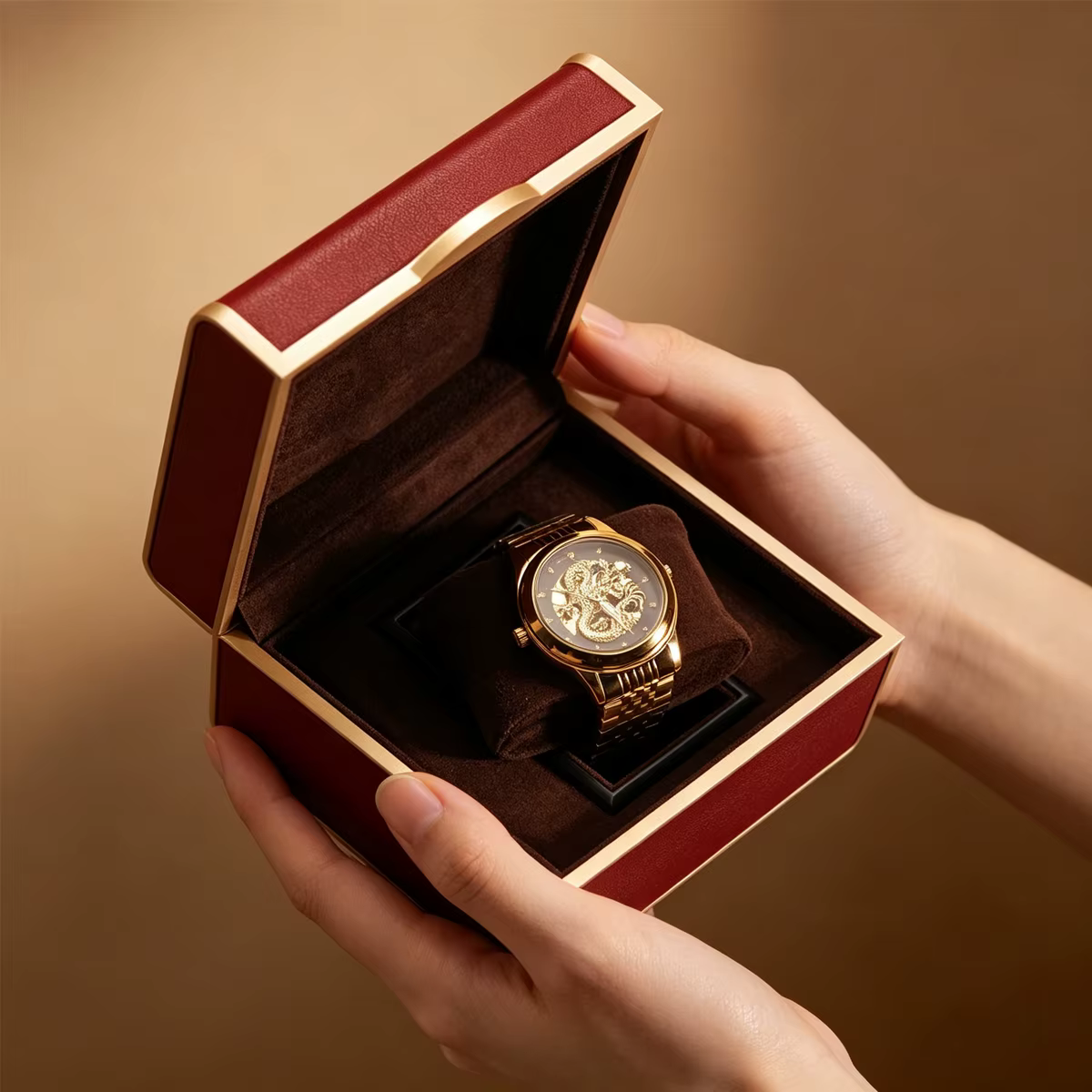 Boîte à montre de luxe en cuir PU