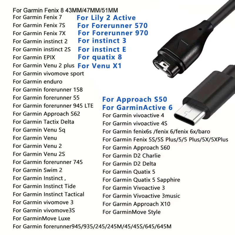 Chargeur pour montre intelligente Garmin approche S10 S12 S40 S42 S50 S60 S62 S70