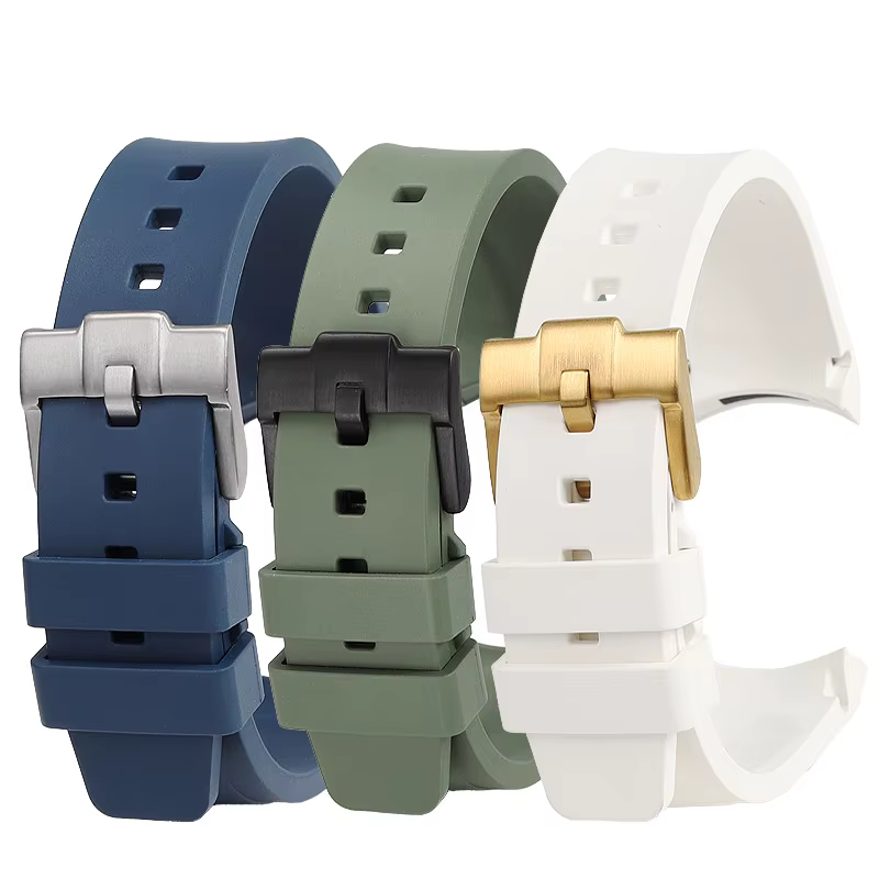 Bracelet incurvé en caoutchouc fluoré de 20MM pour Tudor 1958 Biwan 39 cadran M79030N M79018V BB58 bleu marine GMT bracelet de montre en caoutchouc FKM de haute qualité
