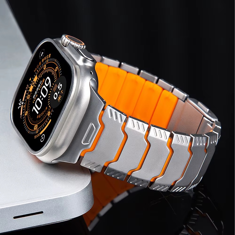 Bracelet en titane de luxe pour Apple Watch Ultra 3/2/1 11 10 9 8 7 6 SE 5