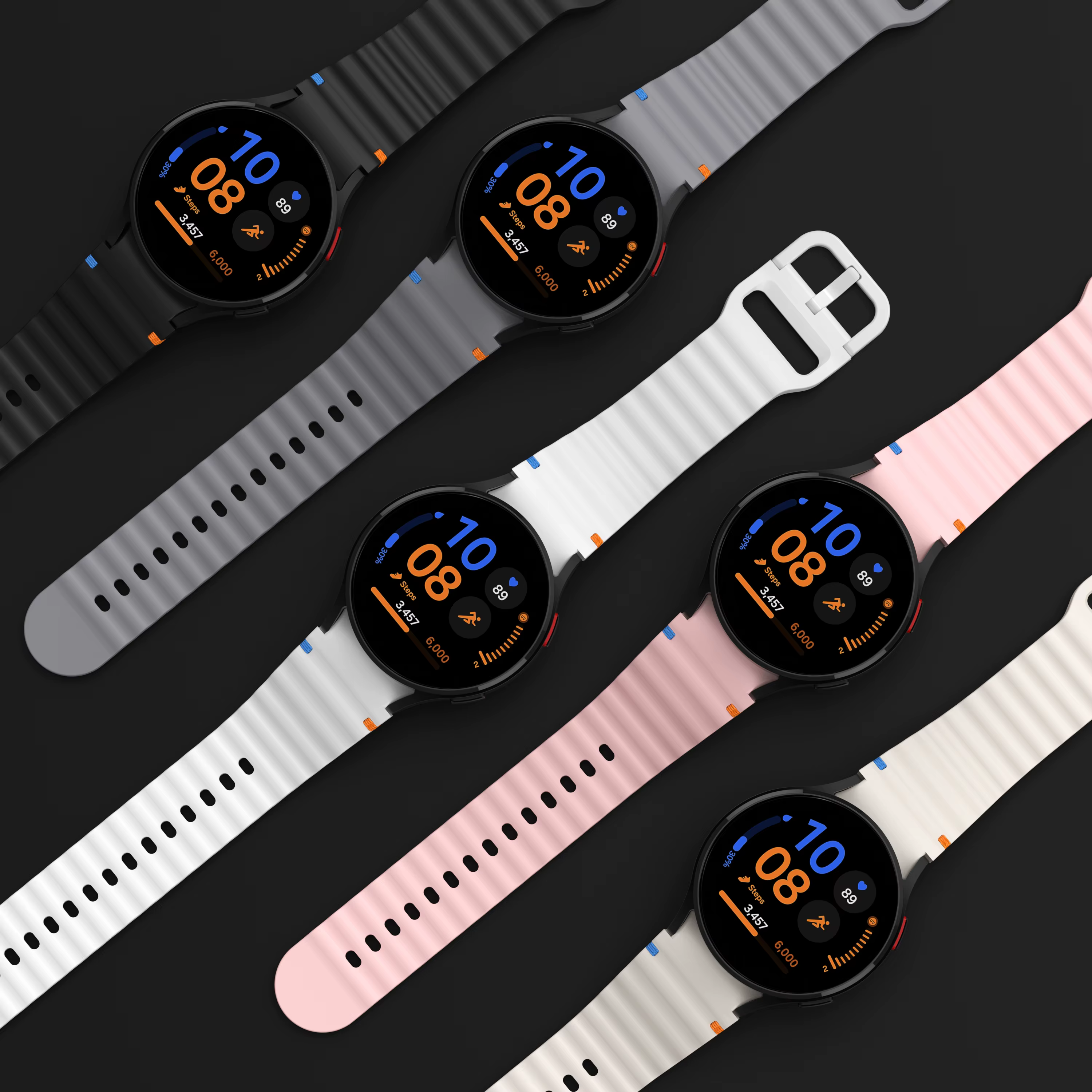 Bracelet en silicone pour Samsung Galaxy Watch, 7, 6, 4, 5 Pro FE, 44mm, 40mm, Original, Classique, 43mm, 47mm