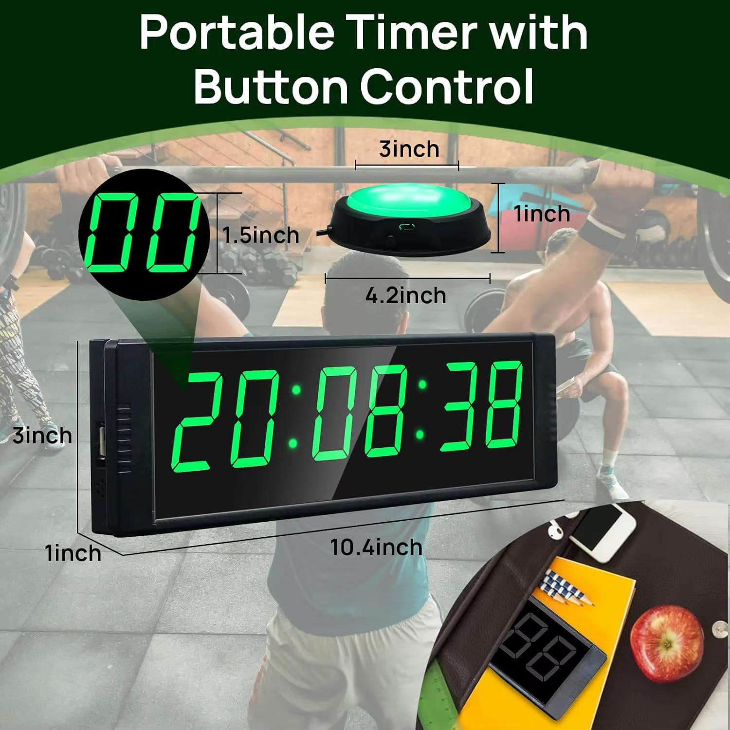 Horloge minuteur de gym pour la remise en forme à domicile avec bouton chronomètre