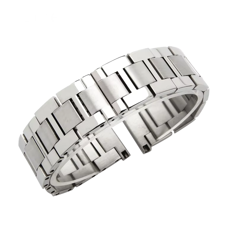 Bracelet de montre en acier inoxydable massif de haute qualité pour Cartier Tank Solo Ronde Series
