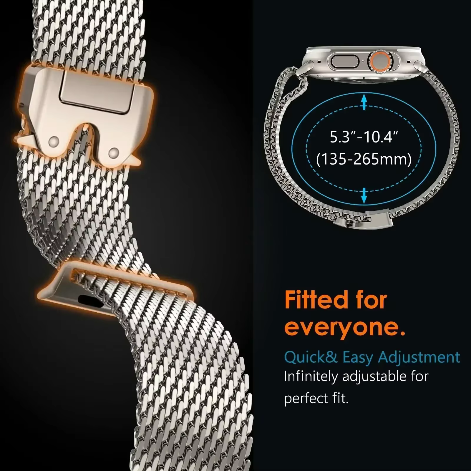 Bracelet à boucle milanaise pour Apple Watch Ultra 2 3 bandes 49mm 45mm 46mm 44mm 42mm 41mm 40mm