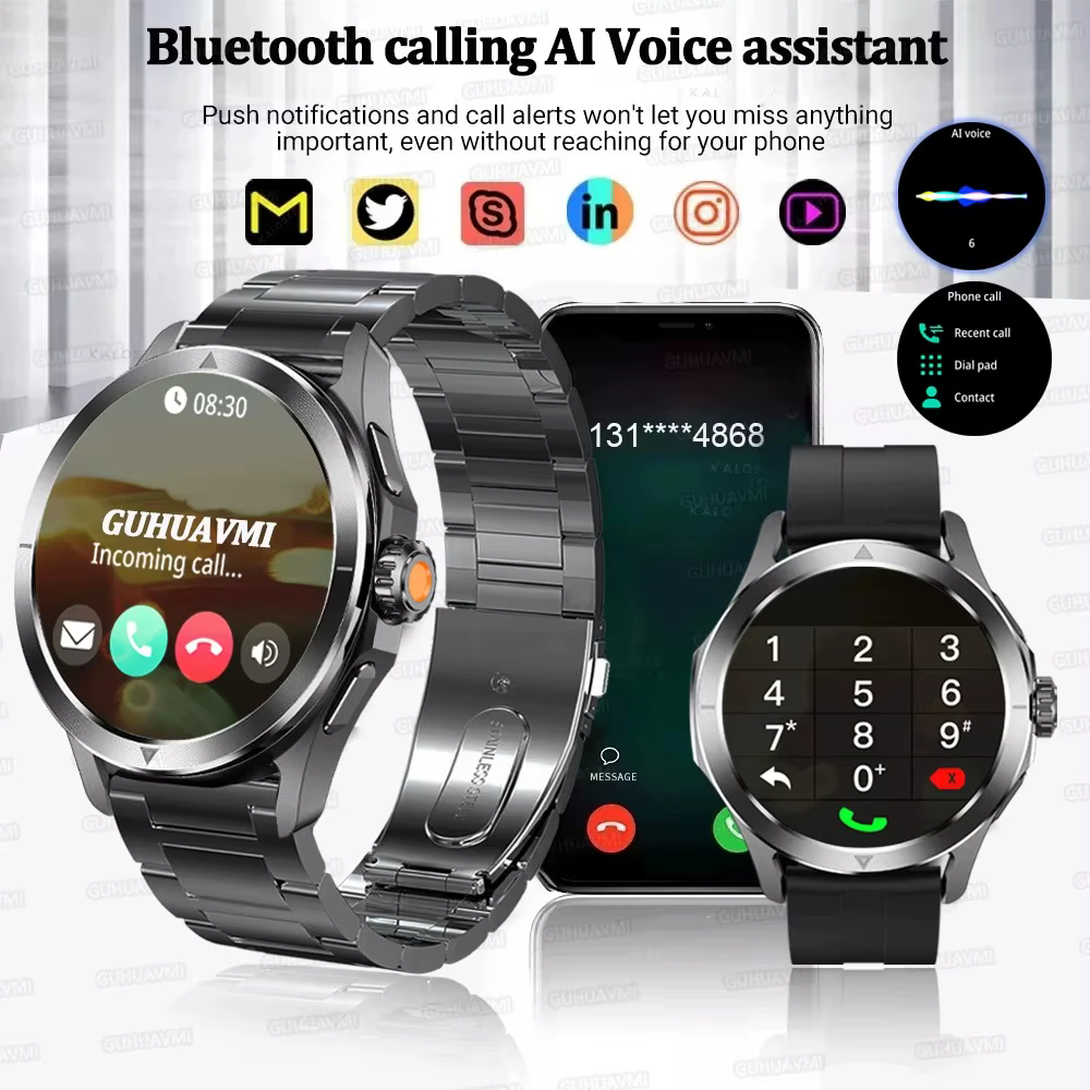 Nouveau pour Xiaomi S4 Ultra Sports de plein air montre intelligente hommes 1.53 pouces AMOLED NFC GPS boussole fréquence cardiaque étanche BT appel Smartwatch