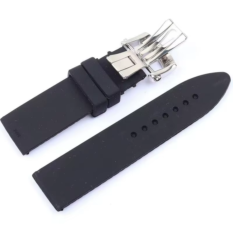 Bracelet de montre en caoutchouc de Silicone souple et Durable, adapté à Chopard Mille Miglia/GTS – 21mm 23mm, bracelet noir étanche, fermoir à déploiement