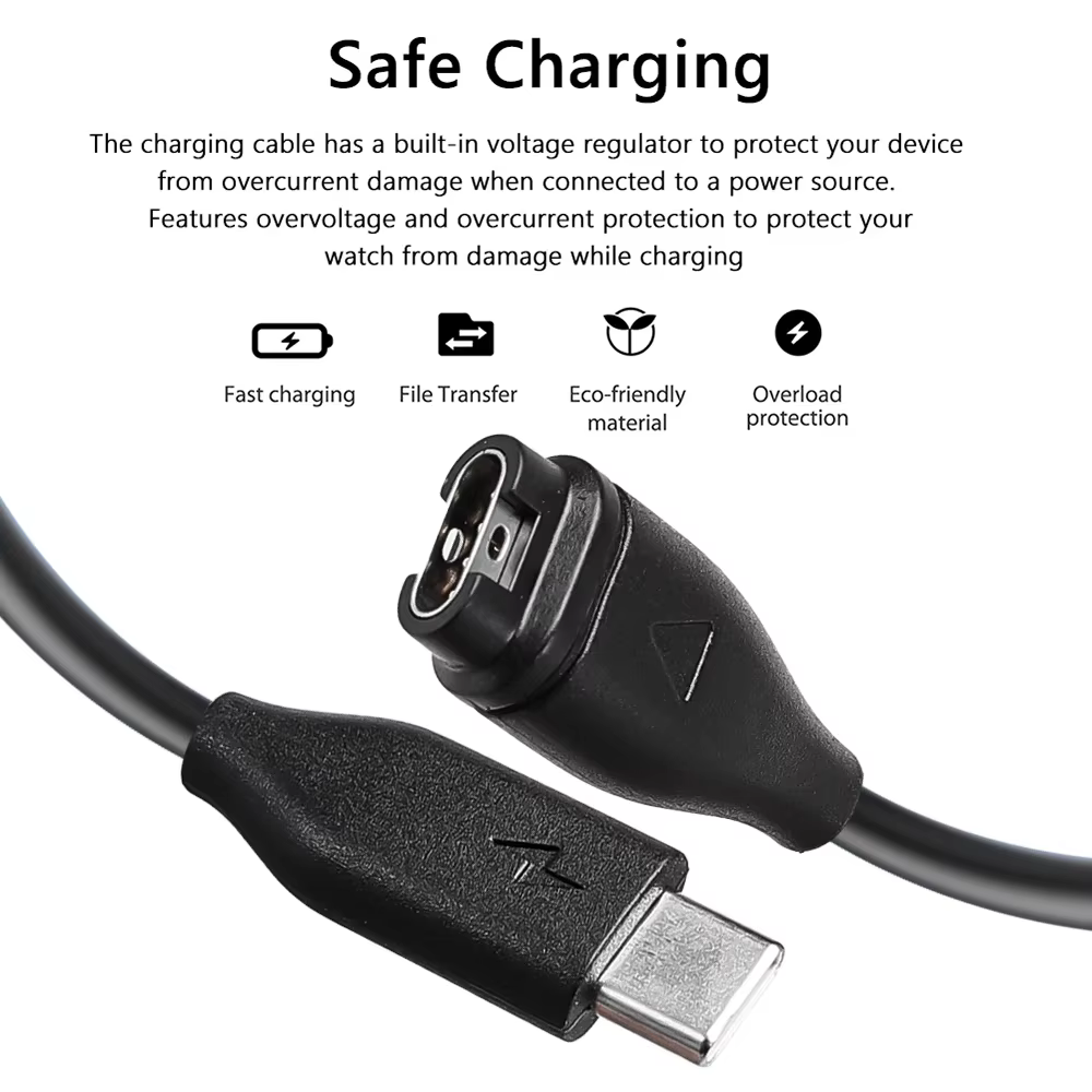 Câble de chargeur de montre de type C pour Garmin Fenix 5X