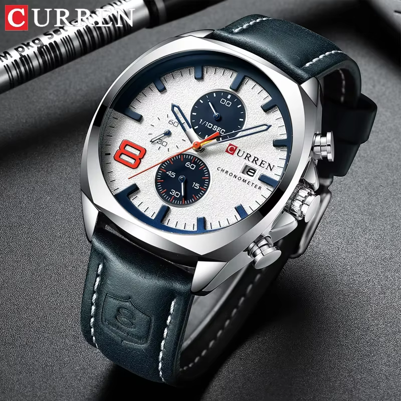 CURREN hommes montre de luxe montre-bracelet montres à Quartz mode cuir Style Punk