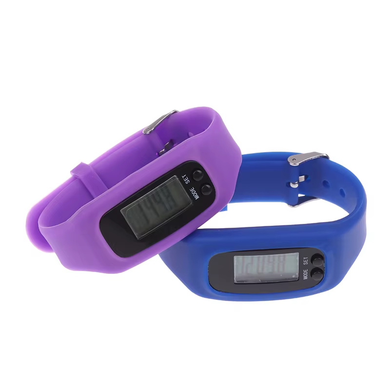 Montre de compteur de pas de Bracelet de podomètre de LED avec l'affichage de l'heure 12/24H