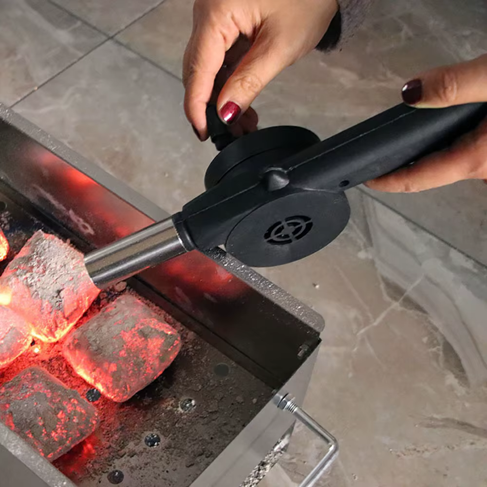 Ventilateur de barbecue portable à manivelle, souffleur d'air, outils de soufflet de feu, pique-nique, camping, accessoires de barbecue