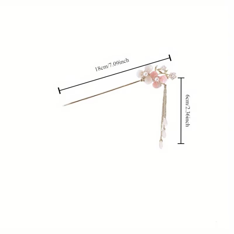 1 pièce Accessoire de cheveux romantique de style chinois, Bijou en alliage, Épingle à cheveux pour femme, Idéal pour le quotidien, Cadeau, Épingle à cheveux tendance pour filles