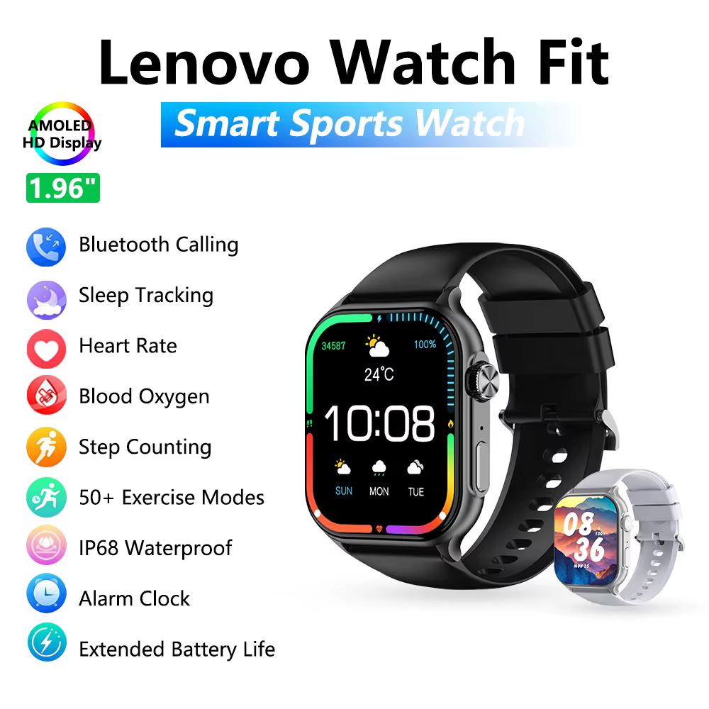 Montre connectée Lenovo 2025 pour hommes