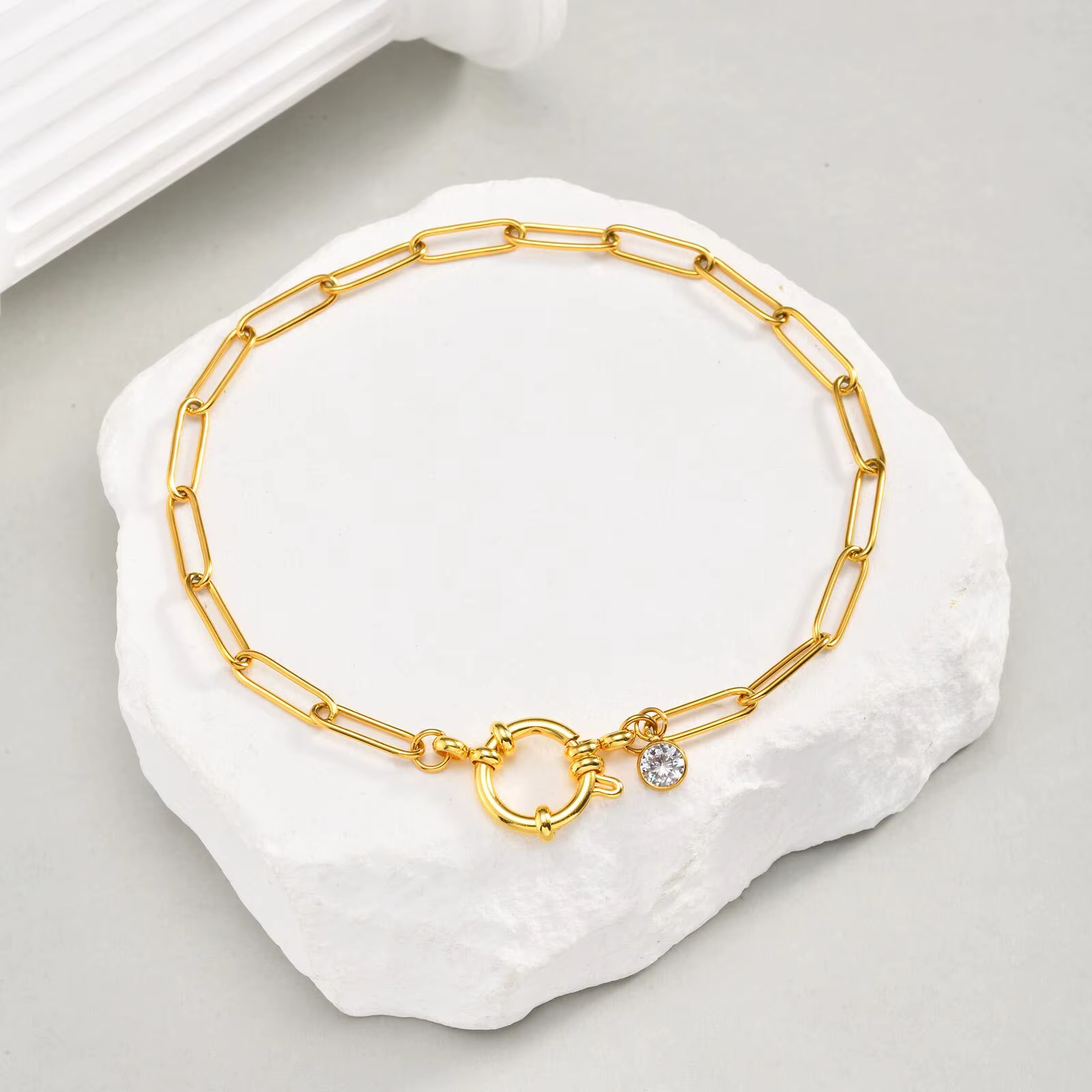 Bracelet de cheville en couches plaqué or pour femmes, trombone étanche Figaro, chaîne de pied à maillons cubains, bracelets de cheville empilables de plage