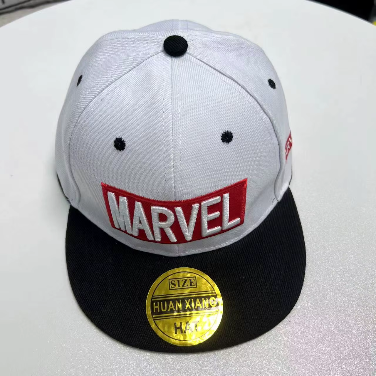Casquette de baseball en coton et polyester à visière plate avec logo Marvel, lettres de super-héros, figurine d'anime, accessoire de décoration pour garçon et fille, cadeau