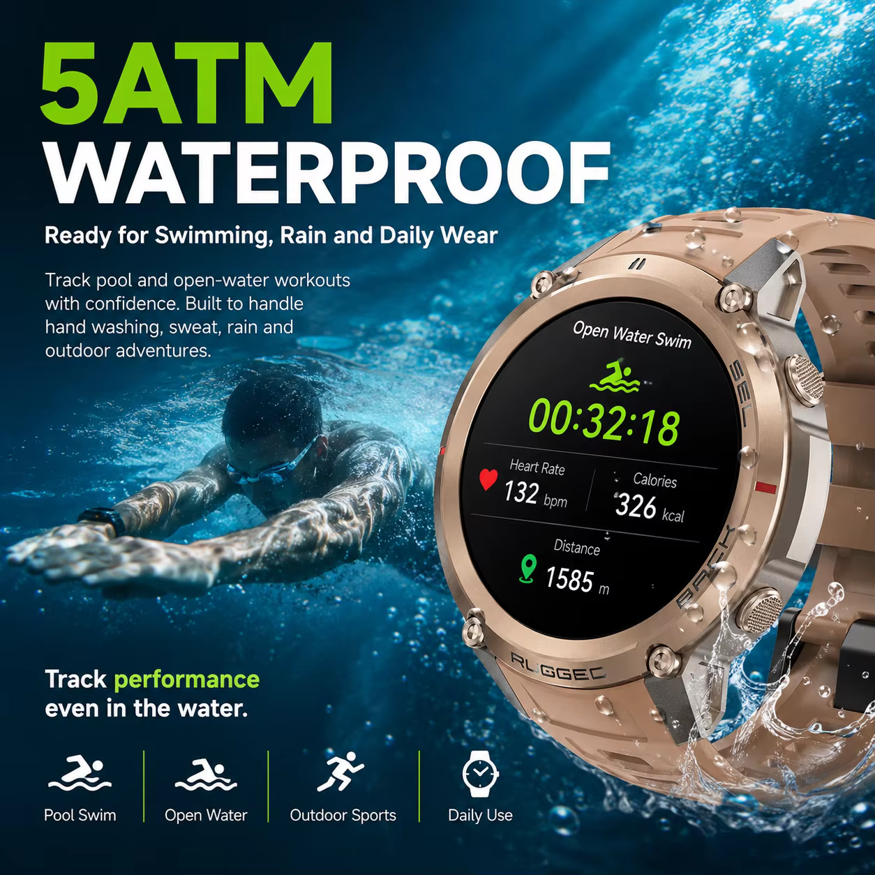 Nouvelle Montre Connectée GPS Robuste 2026 avec Écran Tactile AMOLED HD 1