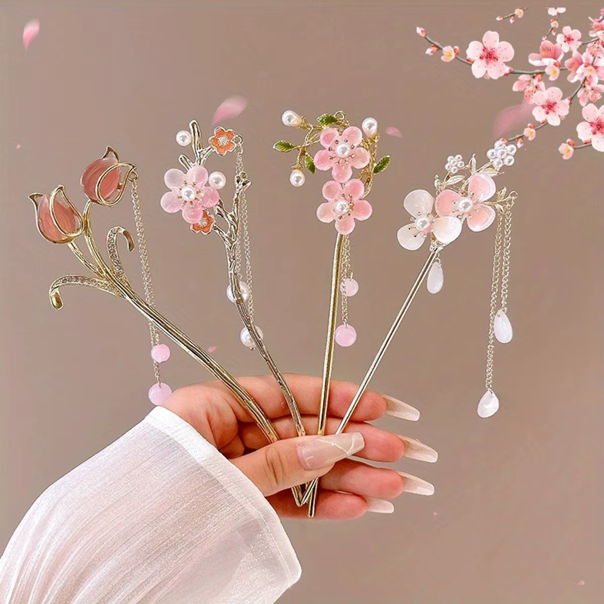 1 pièce Accessoire de cheveux romantique de style chinois, Bijou en alliage, Épingle à cheveux pour femme, Idéal pour le quotidien, Cadeau, Épingle à cheveux tendance pour filles