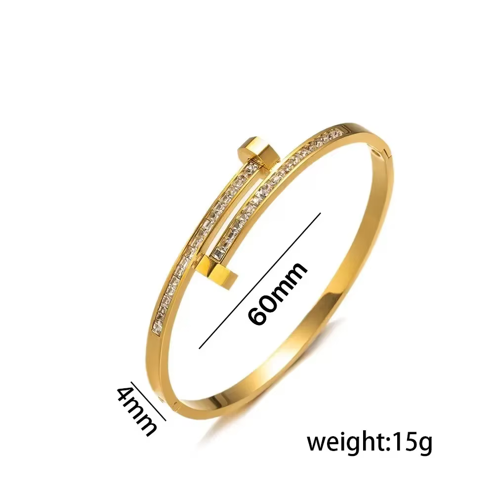 Bracelet manchette à ongles géométrique