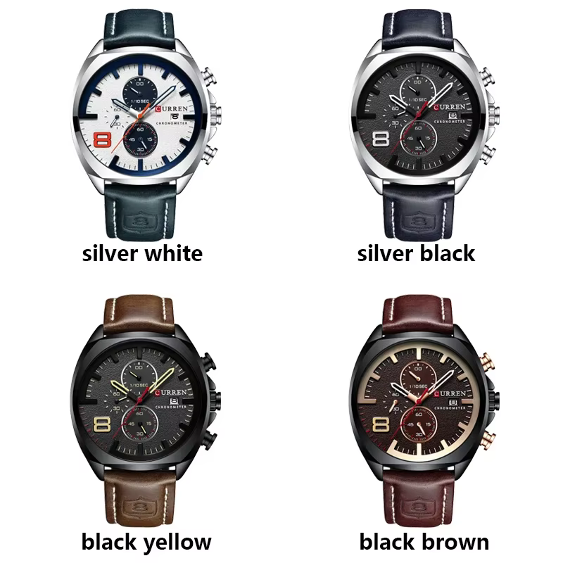 CURREN hommes montre de luxe montre-bracelet montres à Quartz mode cuir Style Punk