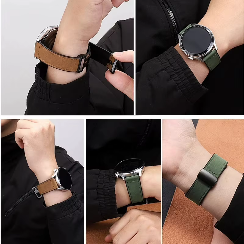 Bracelet de montre en cuir 22mm pour Xiaomi