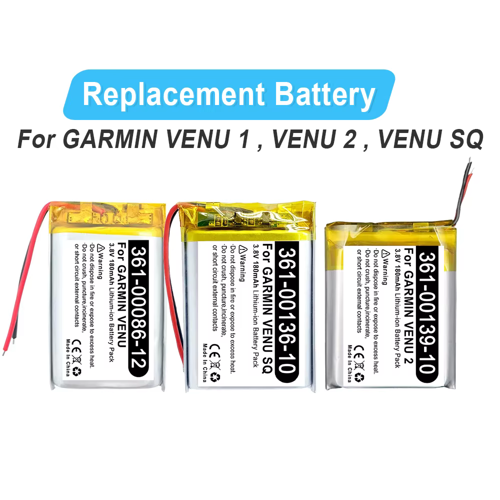 Batterie de remplacement pour GARMIN VENU 1, 2,SQ,VENU2 361-00139-10 361-00086-12 361-00136-10, accessoires de montre intelligente de sport