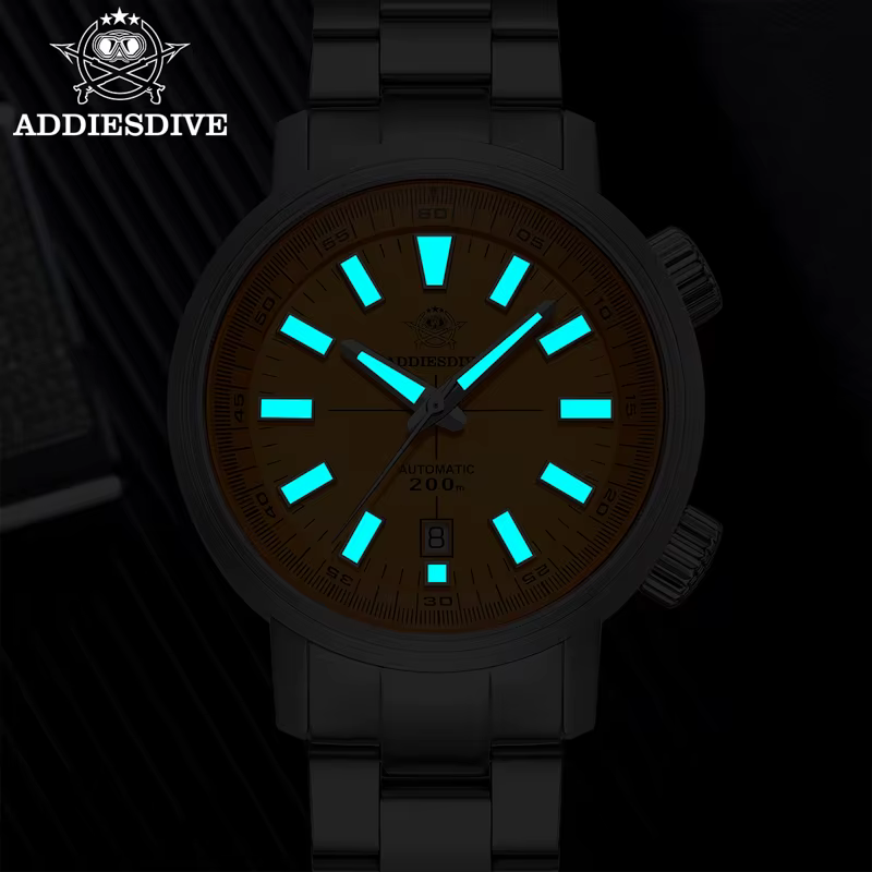 ADDIESDIVE montres automatiques pour hommes 200M étanche saphir luxe lunette rotative BGW9 aiguilles lumineuses nouvelle montre de plongée AD2093