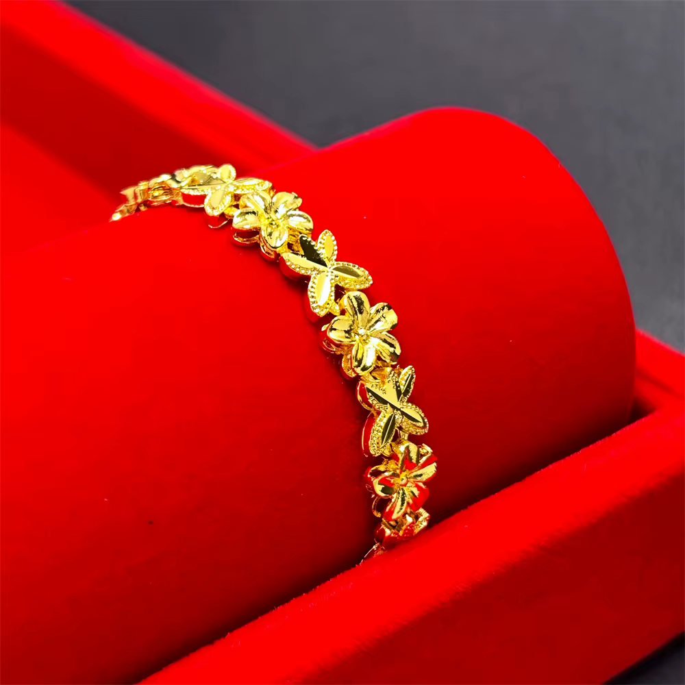 Bracelets de main en or pour femmes, bracelet de poignet de luxe, bijoux en or de Dubaï, cadeaux de bracelet, documents, étoiles, couronne, bouton de manchette, haute qualité