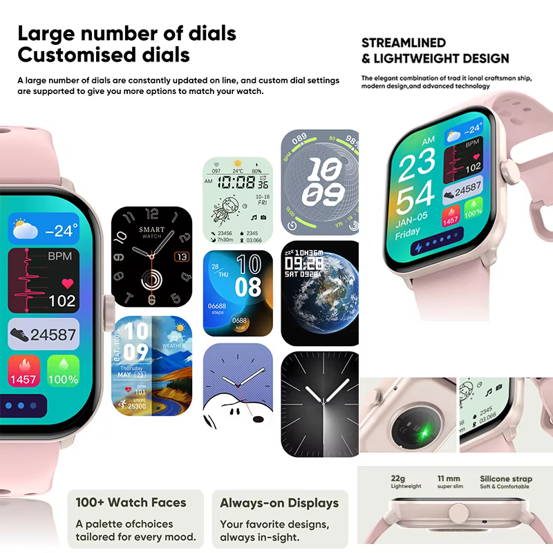 Montre connectée pour hommes et femmes