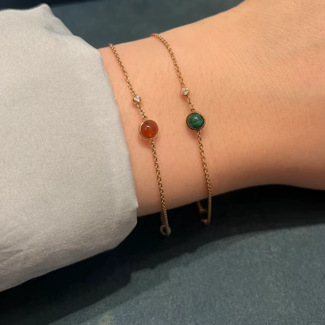 Bracelet pour femme en or rose 18 carats plaqué or, avec nacre naturelle, fonctionnel
