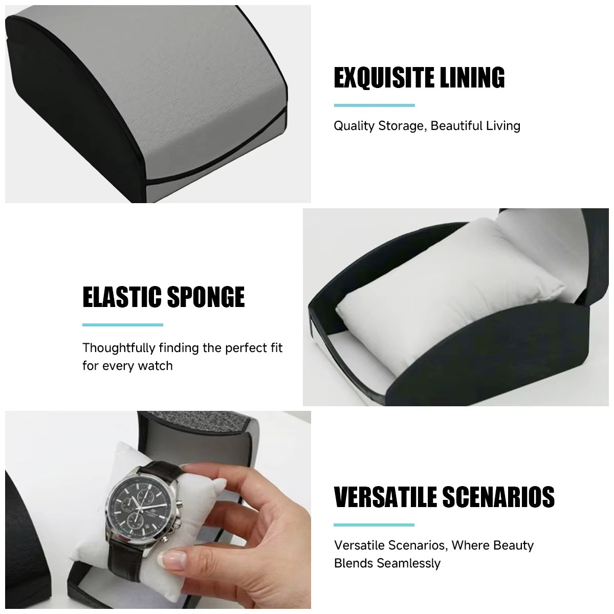 Boîte de rangement de luxe en cuir PU pour montres